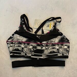 Puma tropical black white strappy PWRSHAPE future sports bra